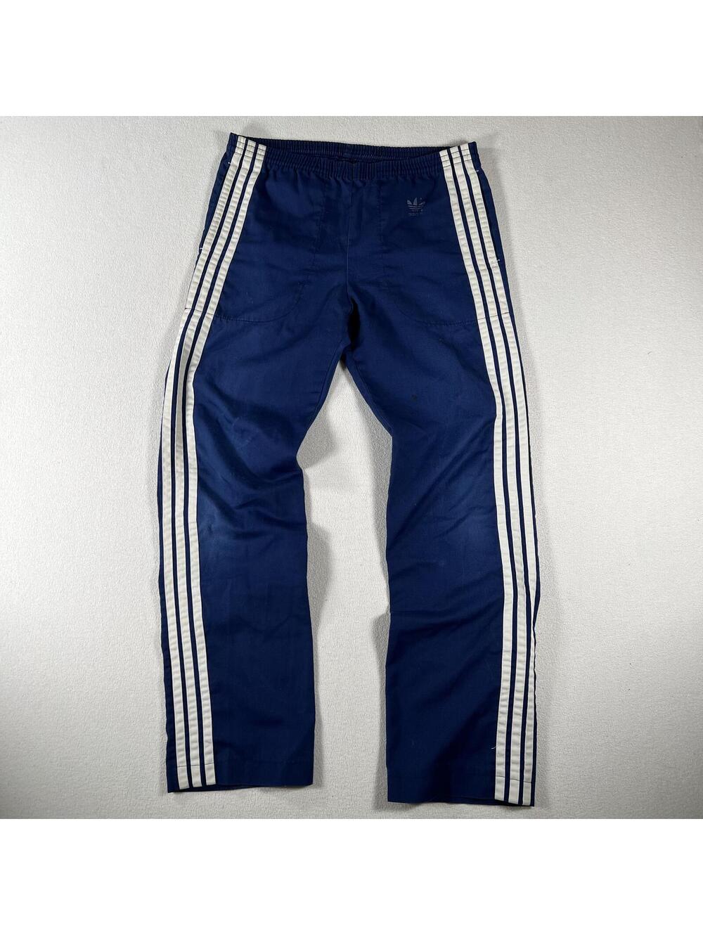 Vintage 80s Adidas 3 Stripe Cotton Light Weight Track Pants